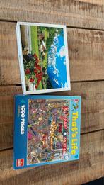 Te koop; 2 puzzels, Ophalen of Verzenden, 500 t/m 1500 stukjes, Zo goed als nieuw