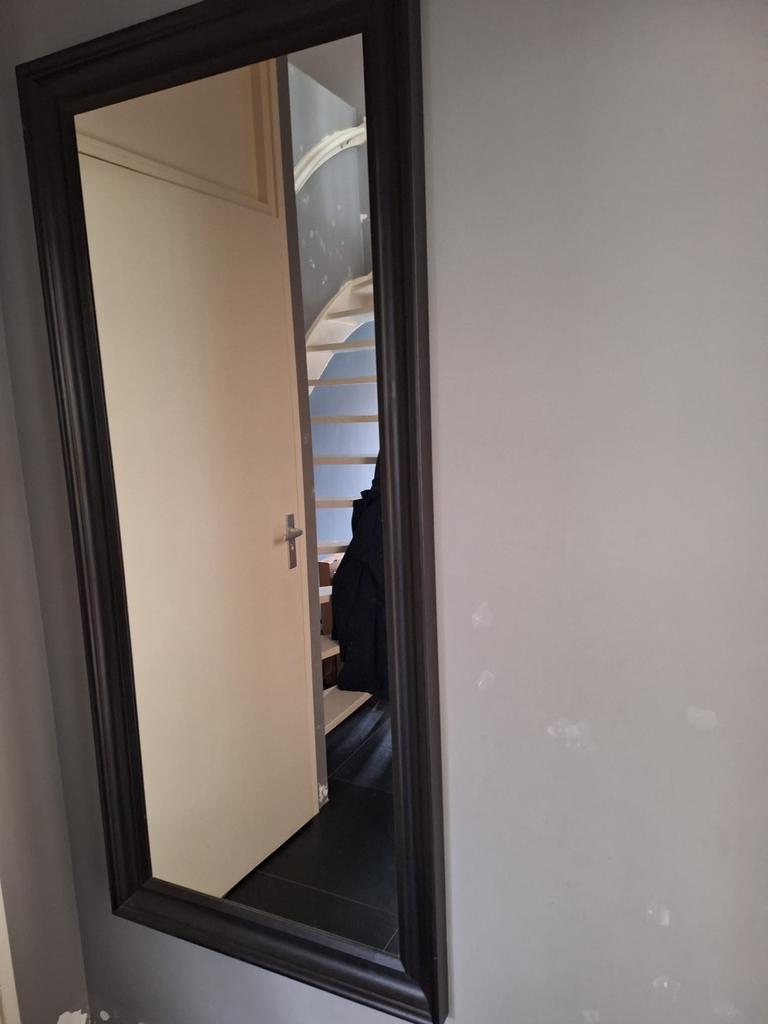 Zwarte spiegel 165x74 cm - overschilderbaar, Huis en Inrichting, Woonaccessoires | Spiegels, Ophalen, Zo goed als nieuw, 150 tot 200 cm