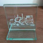 Handgemaakt glazen decoratie met vrachtwagen afbeelding, Ophalen of Verzenden