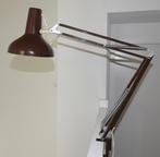 HCF anglepoise architect klemlamp bruin metaal Deens '70, Ophalen of Verzenden, Zo goed als nieuw, Metaal, 50 tot 75 cm