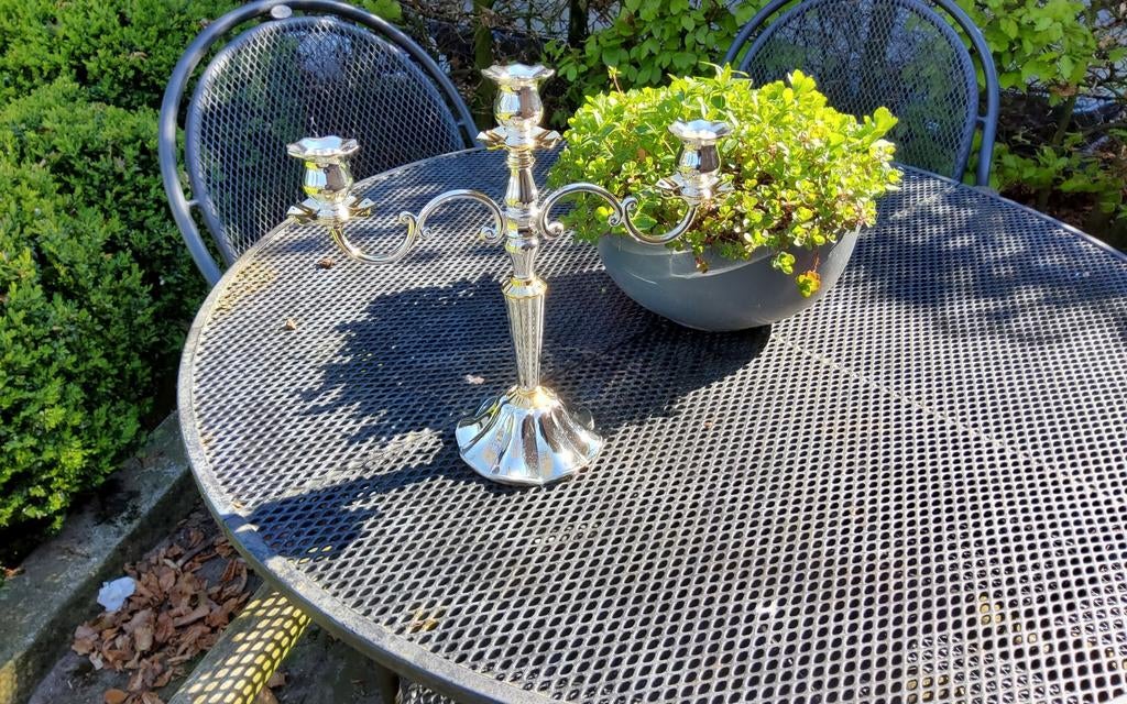 Kaarsen kandelaar, luxe model, zwaar verzilverd,, Ophalen of Verzenden, Nieuw, Minder dan 25 cm