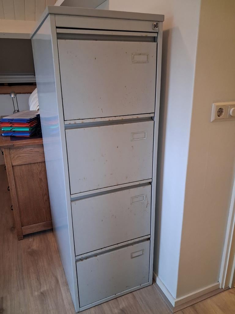 Metalen archiefkast met 4 laden, Ophalen, Minder dan 50 cm, Gebruikt, Klassiek kantoor