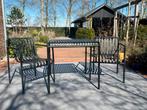 HAY Palissade tuinset: tafel + 2 dining stoelen (anthracite), Eettafel, Aluminium, Zo goed als nieuw, Tuinset