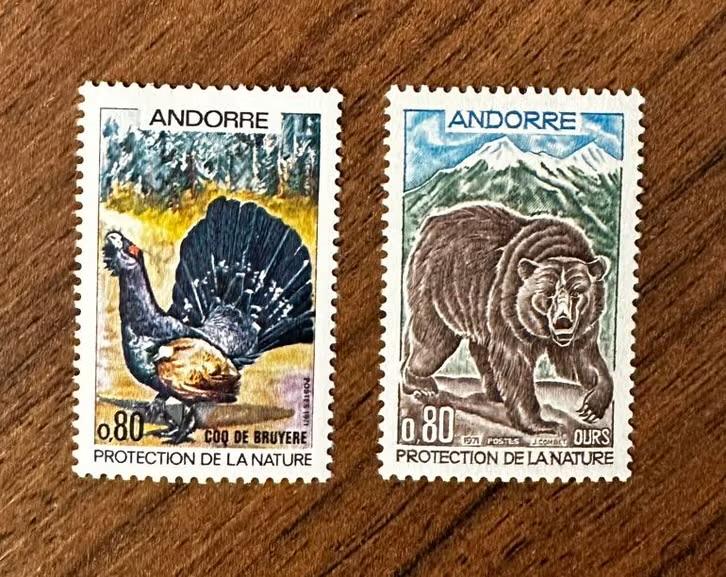 Frans Andorra 1971 postzegels dieren ongebruikt, Ophalen of Verzenden