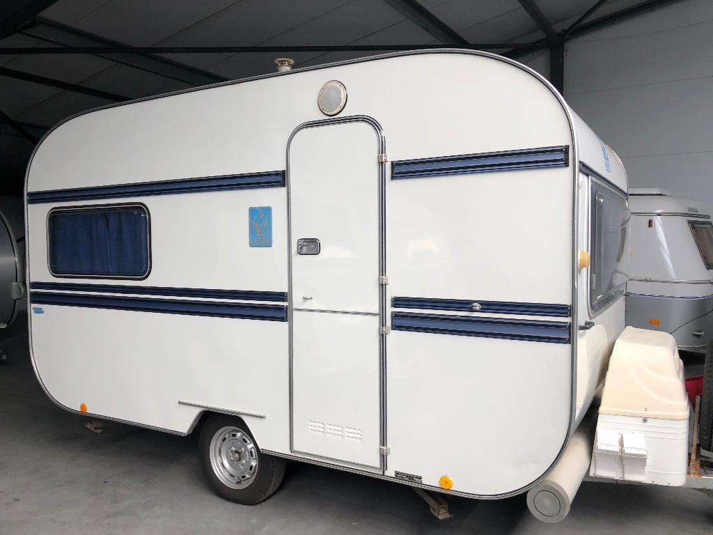 Te koop prachtige retrocaravan Knaus Monsun, Caravans en Kamperen, Uitbouw voortent, Treinzit, Tot en met 3, Particulier
