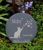 Stijlvolle Ronde Gedenksteen voor Kat – Met Gravure, Ophalen of Verzenden, Nieuw