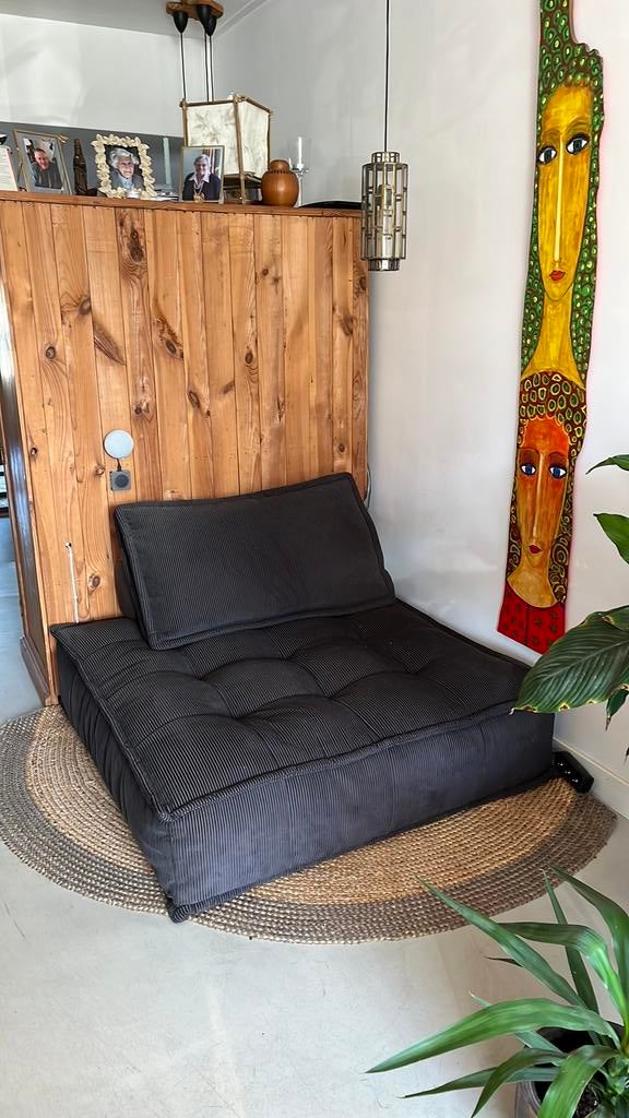 Heerlijke lounch bank Loods 5 antraciet, Ophalen, Gebruikt, 100 tot 125 cm, Lounch