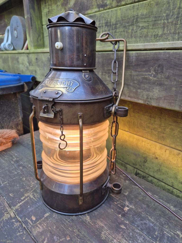 Te koop ankerlicht, koper en messing onderdelen, Antiek en Kunst, Antiek | Koper en Brons, Ophalen of Verzenden