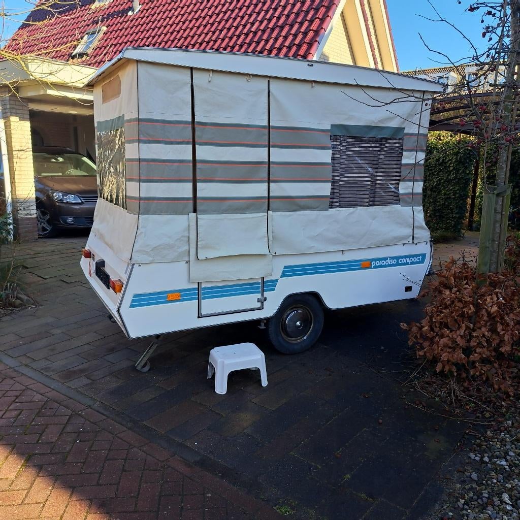 Vouwwagen oldtimer Paradiso Compact, Caravans en Kamperen, Meerkleurig, Tot en met 2, Aanwezig, Ophalen