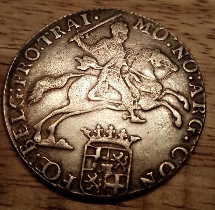 Halve zilveren rijder / dukaton Utrecht 1790, Postzegels en Munten, Munten | Nederland, Losse munt, Overige waardes, Vóór koninkrijk