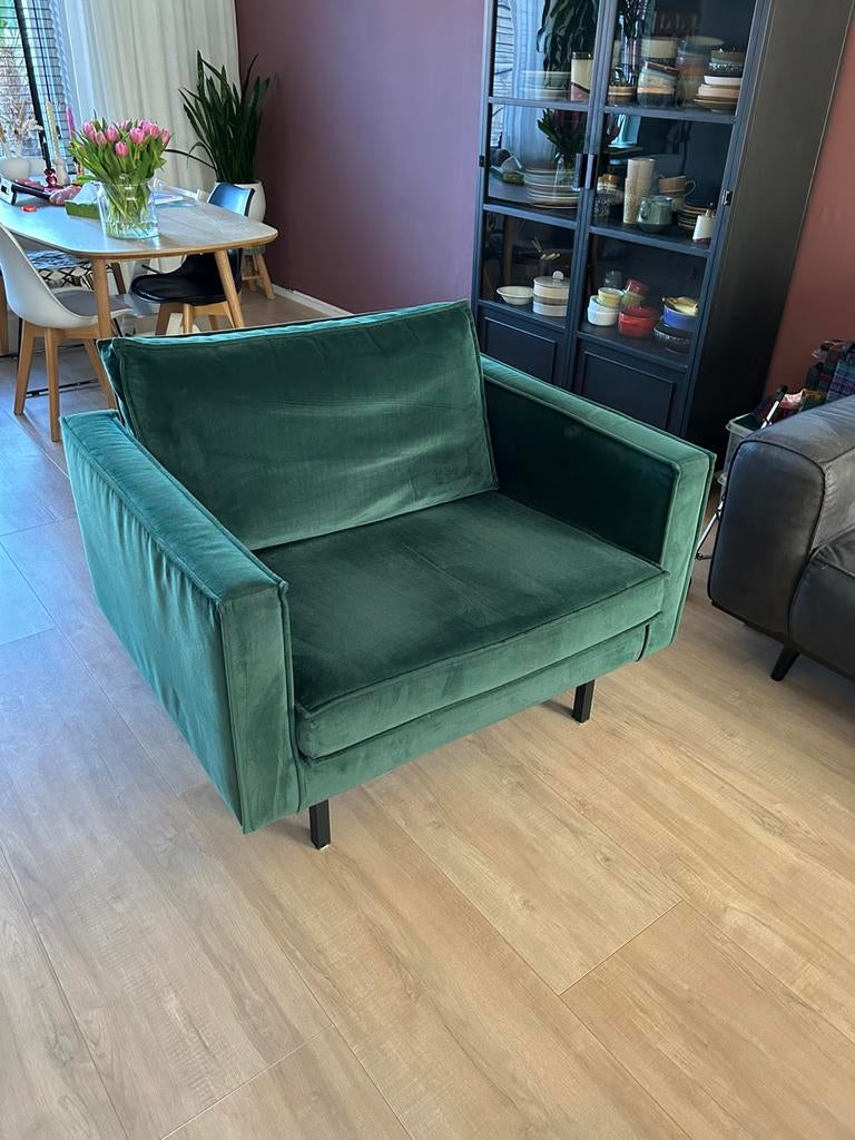 Loveseat groen velvet Be Pure Home, Ophalen, Gebruikt, Tweepersoons, 75 tot 100 cm