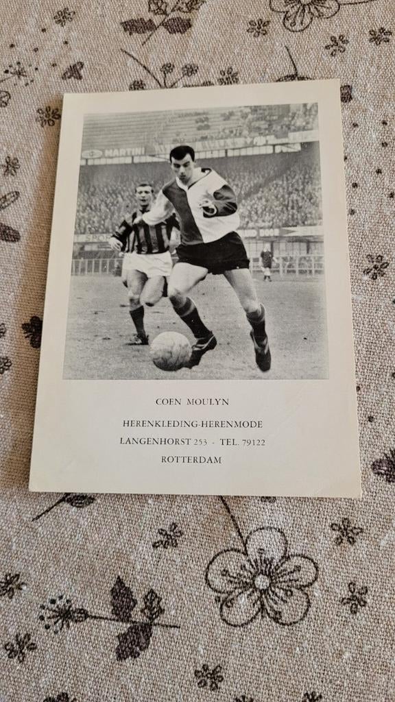 Coen Moulijn spelerskaart gesigneerd Quick reclame, Verzamelen, Ophalen of Verzenden, Zo goed als nieuw, Feyenoord, Spelerskaart