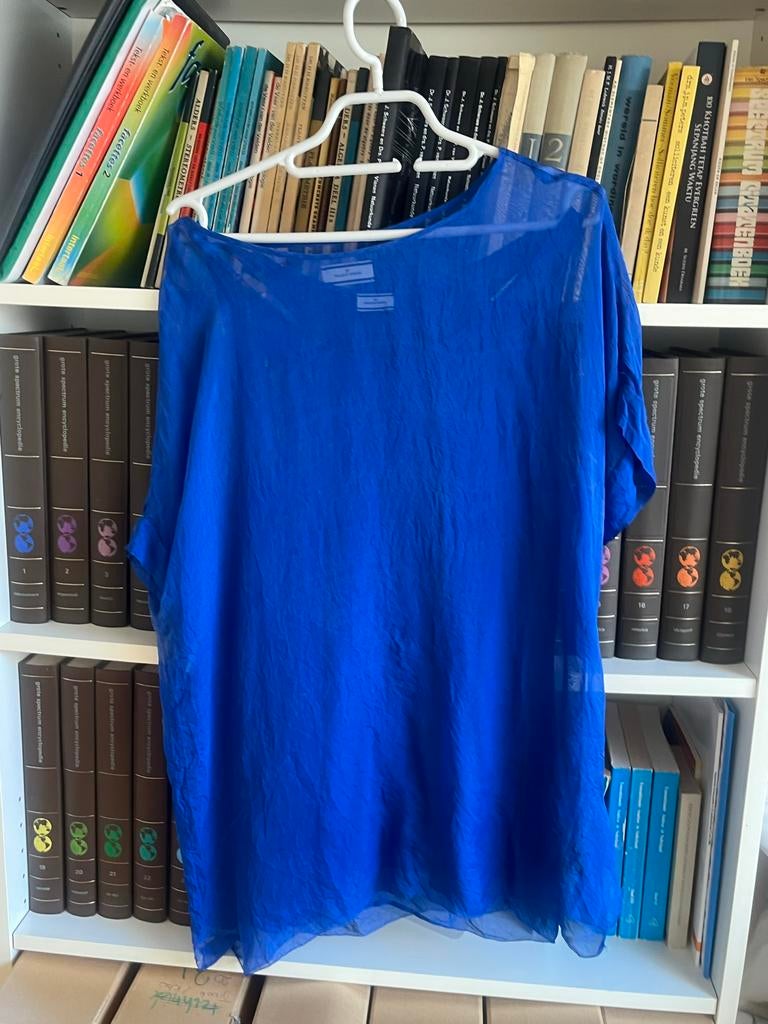 Zomerbloes Milene Berger maat 38 met ondervloer, Ophalen of Verzenden, Gedragen, Maat 38/40 (M), Blauw