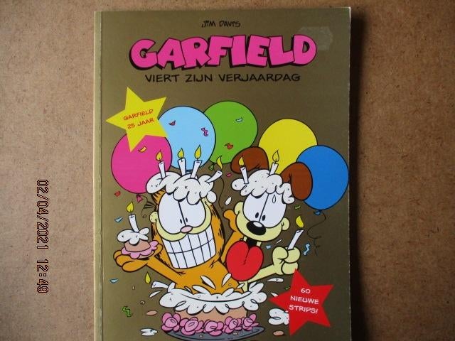 adv0682 garfield 25 jaar, Eén stripboek, Ophalen, Gelezen