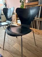 Fritz Hansen Arne Jakobsen stoelen 4 x 1982 Denemarken, Huis en Inrichting, Stoelen, Gebruikt, Zwart, Vier, Hout