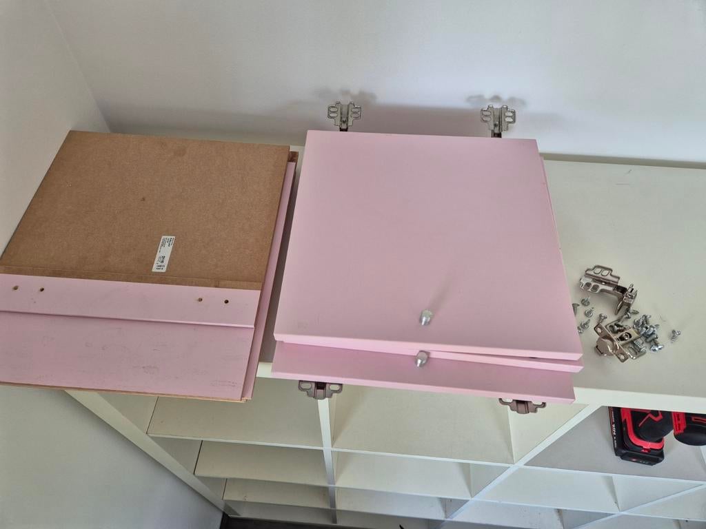 4 roze Kallax deurtjes voor IKEA Kallax kast, Ophalen, Gebruikt