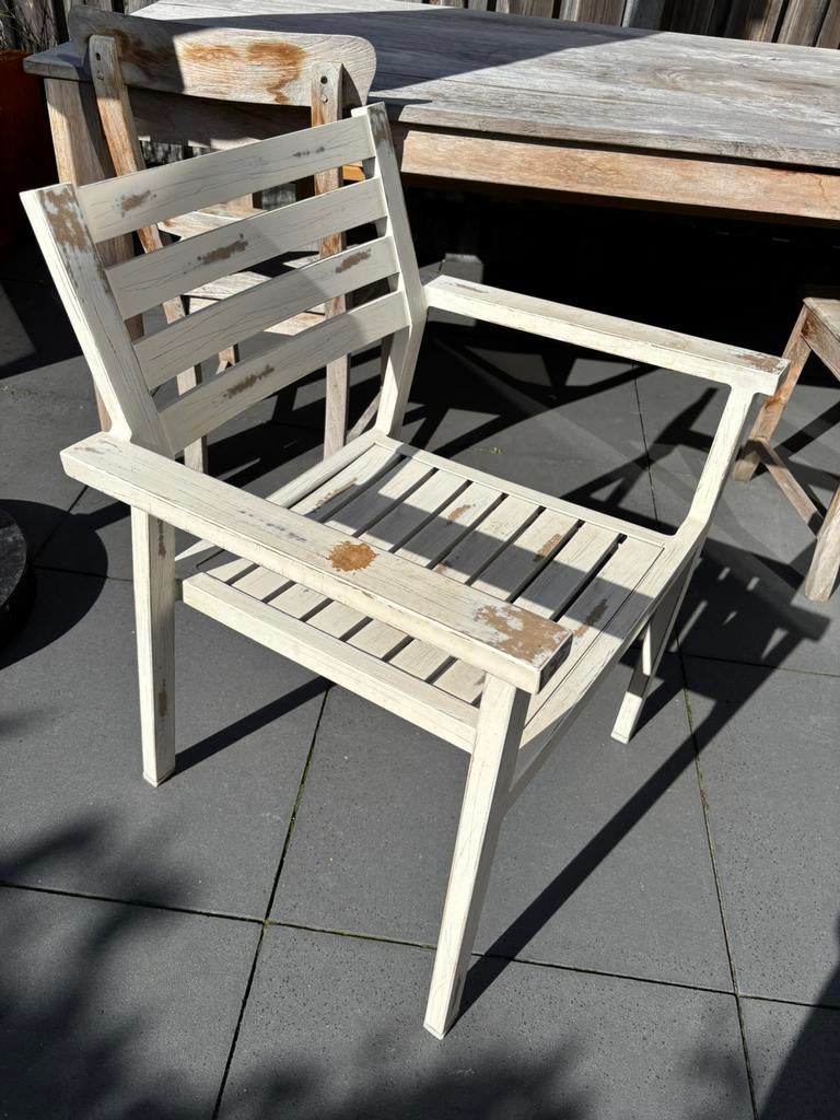 3x Apple Bee stalen tuinstoel vintage look - intratuin, Tuin en Terras, Ophalen, Gebruikt, Metaal, Stapelbaar