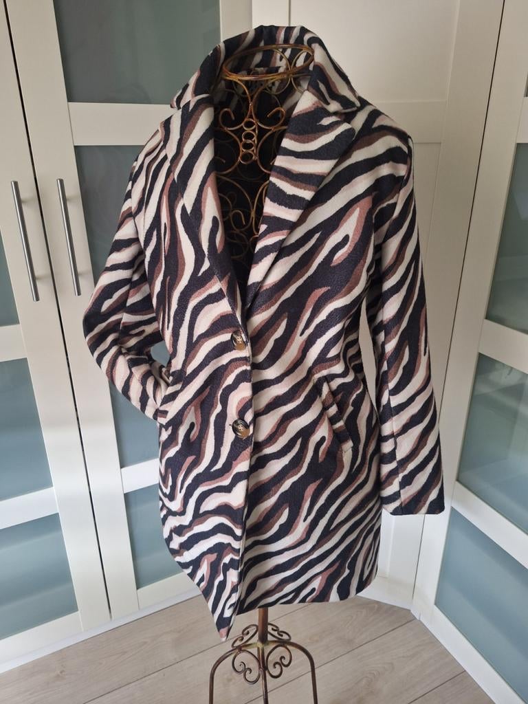 Gevoerd Colbertjas met Trendy Dierenprint - Maat L, Ophalen of Verzenden, Gedragen, Maat 42/44 (L), Overige kleuren