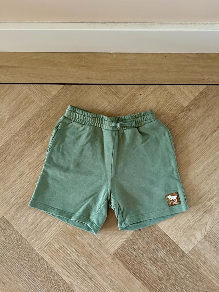 Z.g.a.n. Groene korte broek met sweatstof, H&M, mt. 128, Kinderen en Baby's, Kinderkleding | Maat 128, Broek, H&M, Ophalen of Verzenden