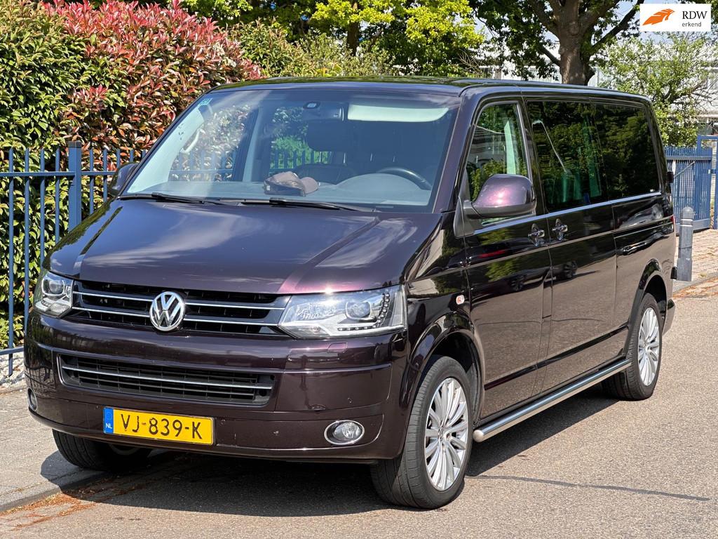 Volkswagen Transporter 2.0 TDI L2H1 DC Highline PANO/DSG/XEN, Auto's, Bestelauto's, Euro 5, Gebruikt, Zwart, 4 cilinders