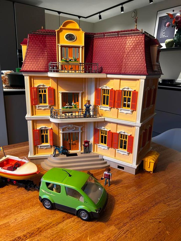 Playmobil Groot Poppenhuis 5503 met uitbreiding 4414, Kinderen en Baby's, Speelgoed | Playmobil, Zo goed als nieuw, Complete set