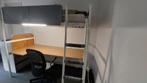 Stapelbed met werkblad, Ophalen, Gebruikt, 90 cm, Tweepersoons