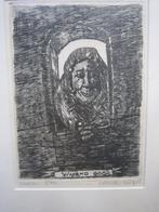 Het Wakend OOG, zwart-wit ets van Henk Siepel, Antiek en Kunst, Kunst | Etsen en Gravures, Ophalen of Verzenden