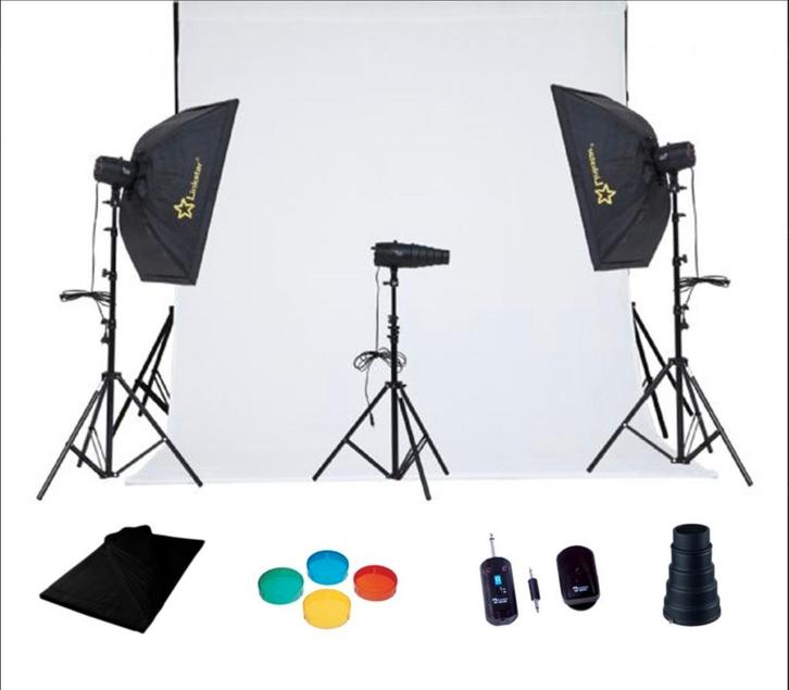 Linkstar flitsset / Studio flitsset, Audio, Tv en Foto, Fotografie | Fotostudio en Toebehoren, Zo goed als nieuw, Lamp of Flitsset