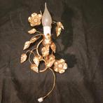 goud verguld wandlampje, bloem, bloemenlamp, Ophalen of Verzenden
