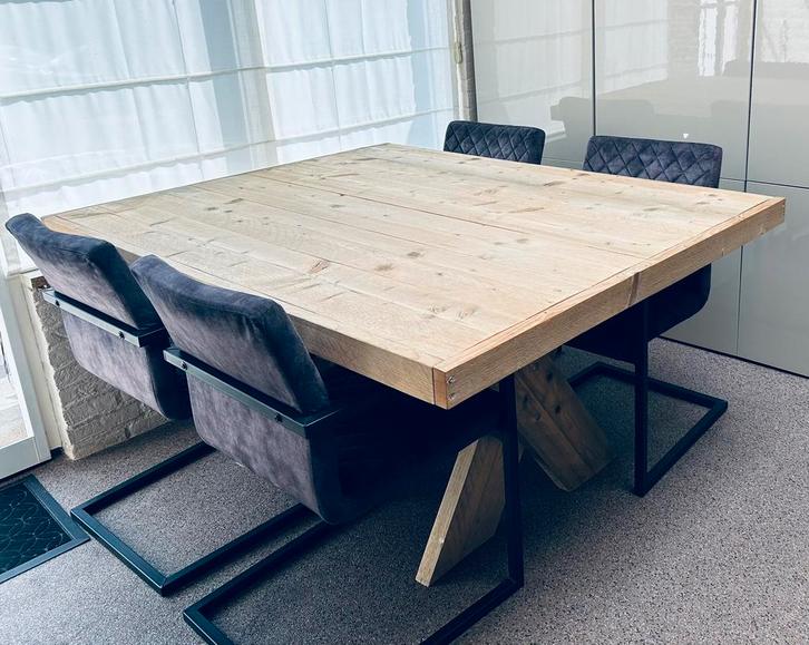 Eettafel steigerhout, Huis en Inrichting, Tafels | Eettafels, Zo goed als nieuw, 100 tot 150 cm, 150 tot 200 cm, Vijf personen of meer