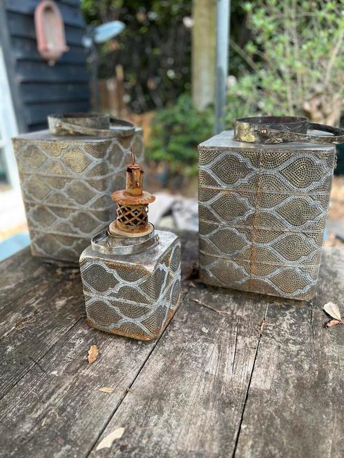 Antieke Marokkaanse Lampen Set van 3 Vintage, Antiek en Kunst, Antiek | Lampen, Ophalen of Verzenden