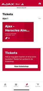 Ajax heracles 2 tickets naast elkaar, Tickets en Kaartjes, Losse kaart, Twee personen, Augustus