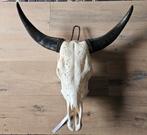 Skull Art - Authentieke handgesneden witte buffelschedel, Ophalen of Verzenden, Zo goed als nieuw, Beeldje of Figuurtje