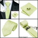Dennis Gadgets: 100 % zijden stropdas ( 3 delig !! ) DG0758, Nieuw, Groen, Met patroon, Ophalen