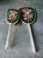 Prachtig antiek verzilverd Kapset - handspiegel en borstel.., Antiek en Kunst, Curiosa en Brocante, Ophalen of Verzenden