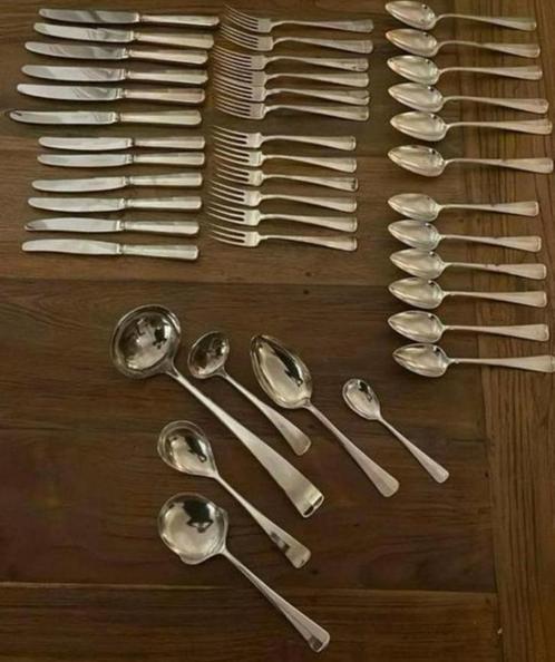 Verzilverd bestek Gero Haags lofje, Huis en Inrichting, Keuken | Bestek, Zo goed als nieuw, Zilver, Ophalen of Verzenden