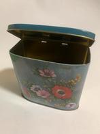 Vintage Blik - Blikken Trommel met Bloemmotief, Ophalen of Verzenden, Gebruikt, Koek(jes), Overige merken