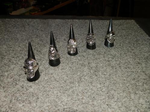 Ringen doodshoofd skelet, Sieraden, Tassen en Uiterlijk, Ringen, Nieuw, Dame of Heer, IJzer of Staal, Ophalen of Verzenden