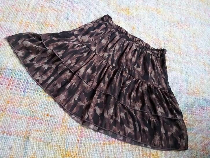 Mooie rok met laarzen te dragen dieren print 36 38 40 Seven, Kleding | Dames, Rokken, Zo goed als nieuw, Maat 36 (S), Bruin, Boven de knie