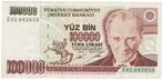 24-1579 Turkije 100.000 lire ND, Verzenden, Midden-Oosten, Los biljet