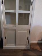 vitrine kast, wit,, Ophalen, Gebruikt, 200 cm of meer, 50 tot 100 cm