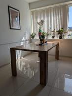 Solid Acacia Wood 6-Seater Dining Table, Zo goed als nieuw, 150 tot 200 cm, Rechthoekig, 50 tot 100 cm