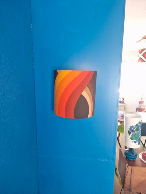 Vintage retro space age oranje bruin geel wandlamp, Huis en Inrichting, Lampen | Wandlampen, Zo goed als nieuw, Ophalen of Verzenden