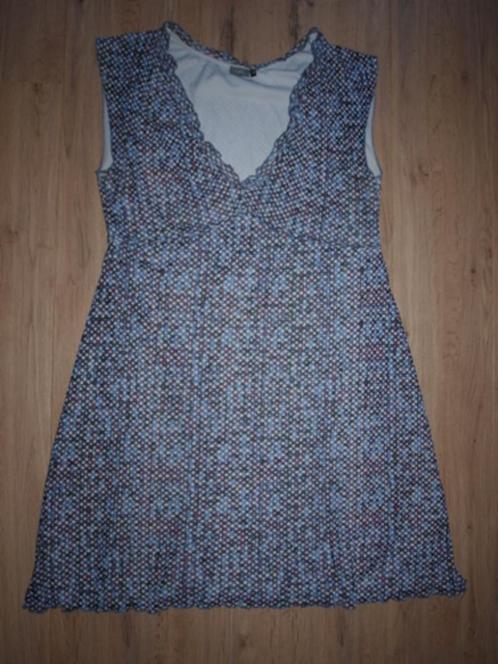 Blauw Wit Paarse Jurk LIV (46), Kleding | Dames, Jurken, Gedragen, Maat 46/48 (XL) of groter, Blauw, Knielengte, Ophalen of Verzenden