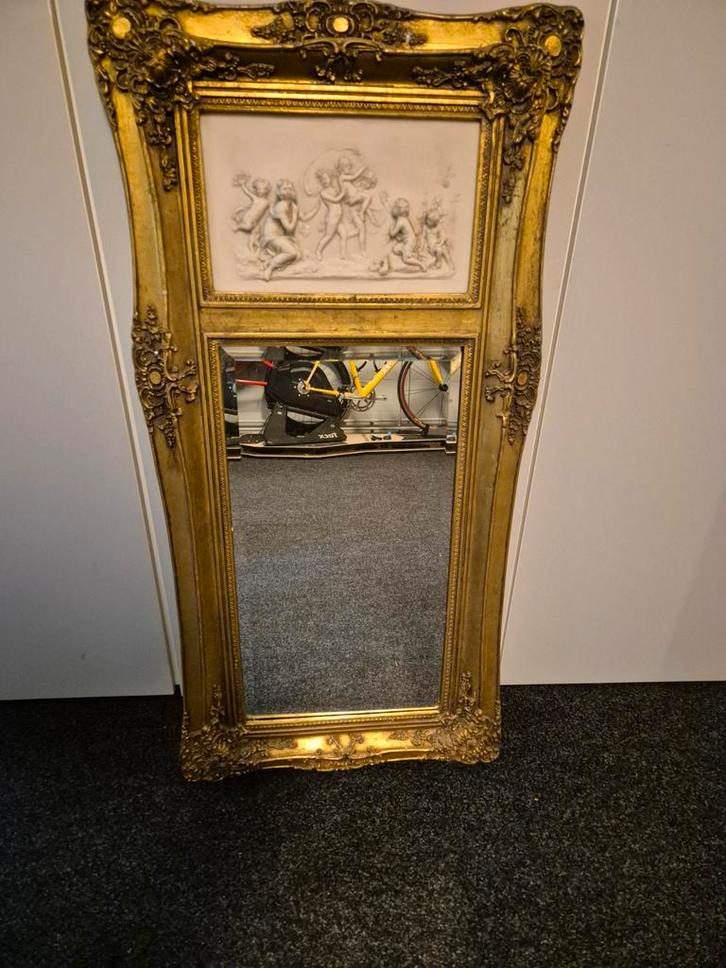 Antieke Spiegel met Gouden Lijst, Antiek en Kunst, Antiek | Spiegels, Ophalen