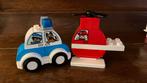 Lego Duplo 10957 politieauto en brandweerhelicopter, Ophalen of Verzenden, Zo goed als nieuw, Complete set, Duplo