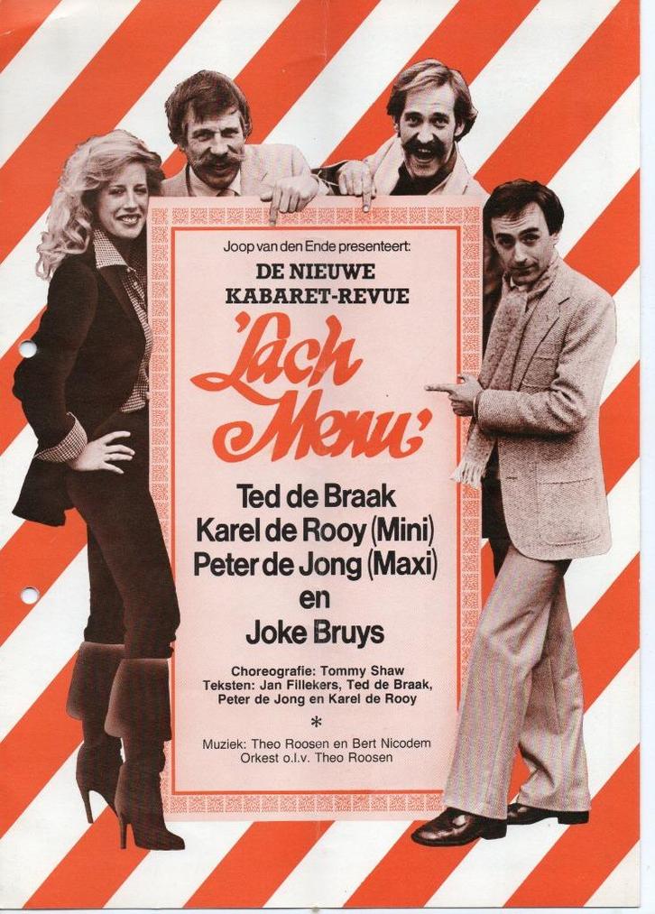 Programmaboek "Lach Menu" met o.a. Ted de Braak, Verzamelen, Muziek, Artiesten en Beroemdheden, Gebruikt, Boek, Tijdschrift of Artikel