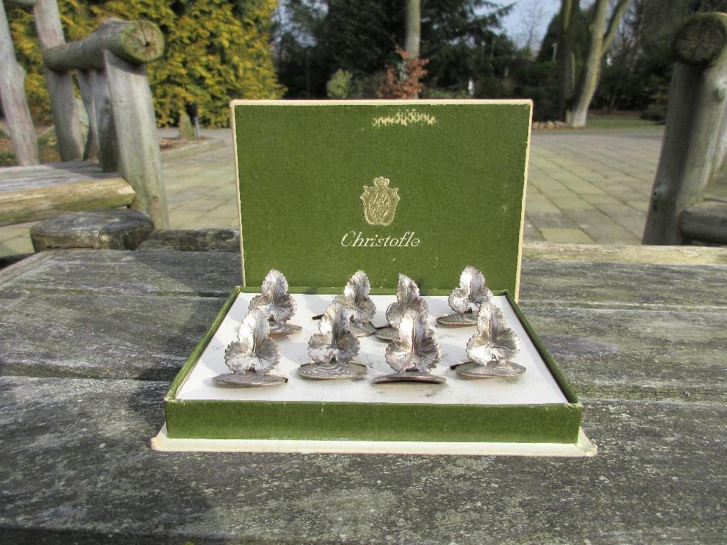 8 Christofle verzilverde plaatskaarthouders, Ophalen