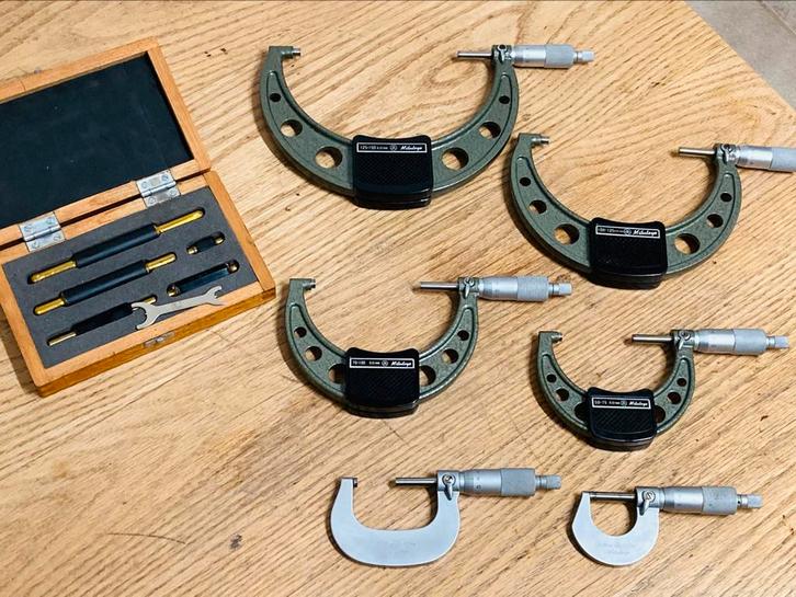 Mitutoyo micrometers 0-150x0.01 mm ZGAN, Doe-het-zelf en Verbouw, Meetapparatuur, Zo goed als nieuw, Afstand, Ophalen of Verzenden