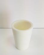 Vintage albast design vaas natuursteen wit ’80 bloempot, Steen, N, N, Rond